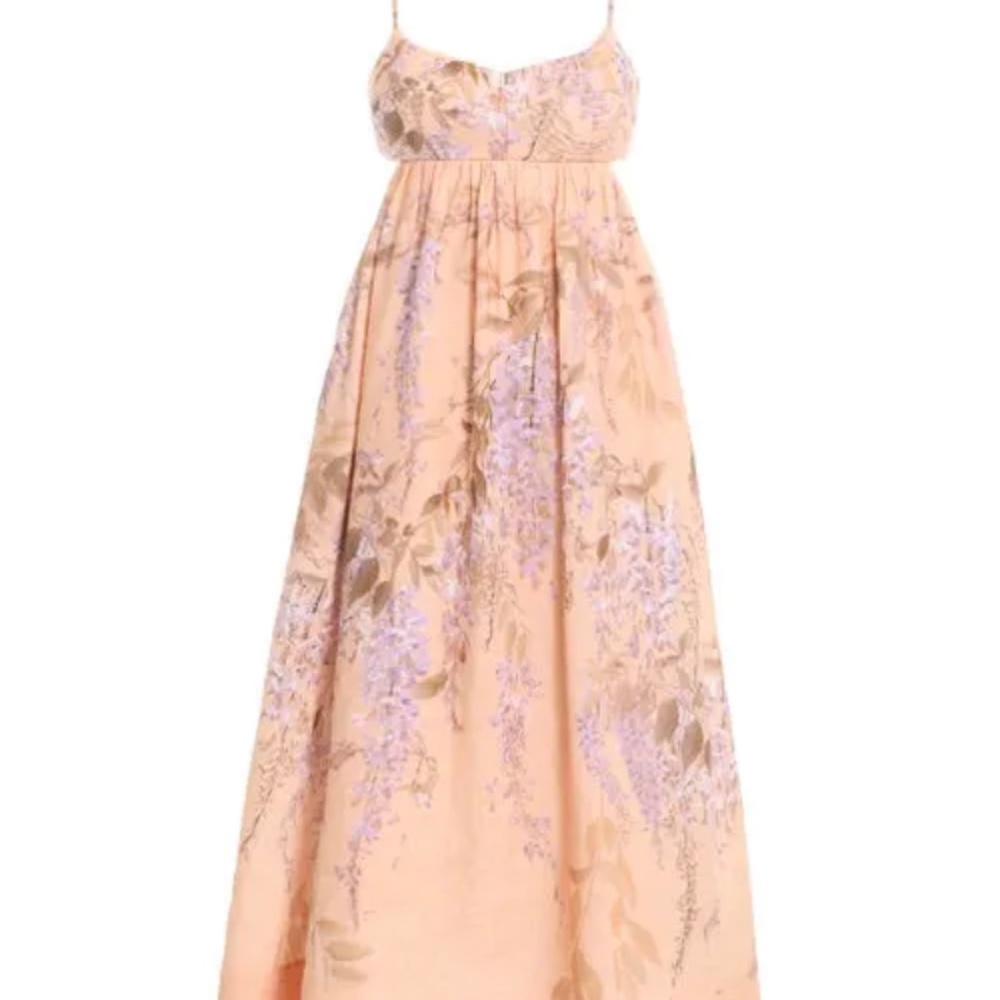 Zimmermann Rosa Linen Midi-Dress